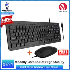 Pack of 2 Macally Slim USB Wired Keyboard & Mouse Combo for PC/Laptop 0