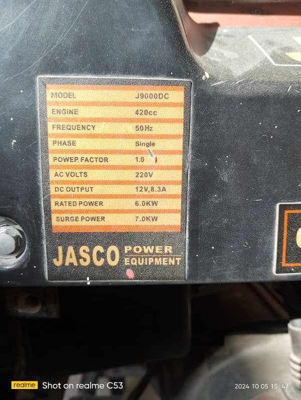 jasco generator 7 kv kva 6