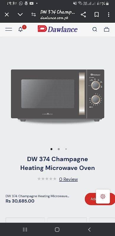 dawlance 23litter new microwave for sale 1