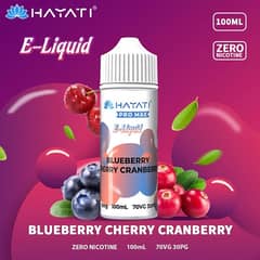 Hayati pro max 100Ml E Liquid blueberry cherry chamber never used m