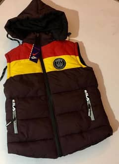 1 PC Boy's Stitched Parachute Quilted Plain Sleeveless Jacket 0