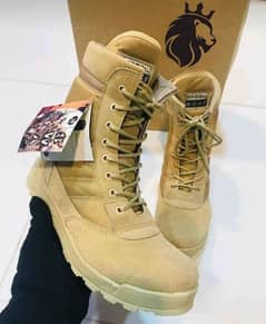 Men's Long Army Boots Beige swat