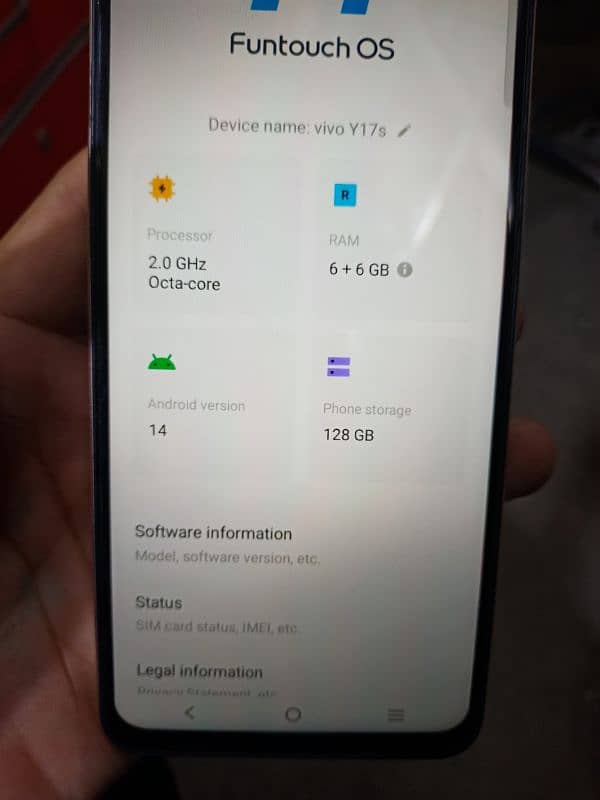 Vivo y17s 6+6 128gp full boxes 6