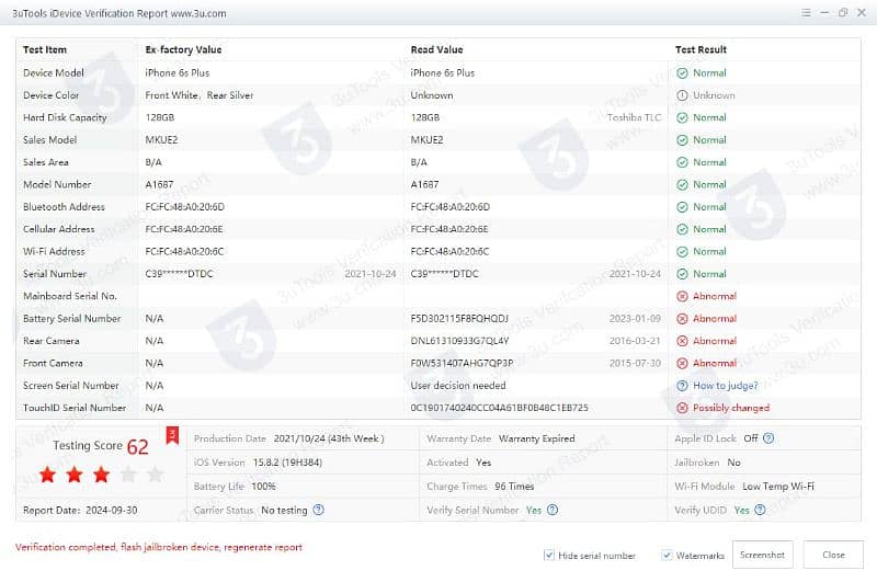 iPhone 6s plus Bypass 6