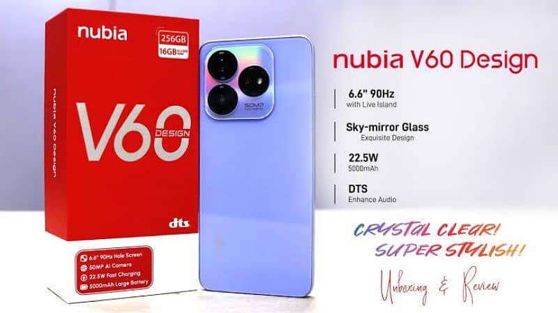 Nubia v60 design only 2 week use urgent sale 0