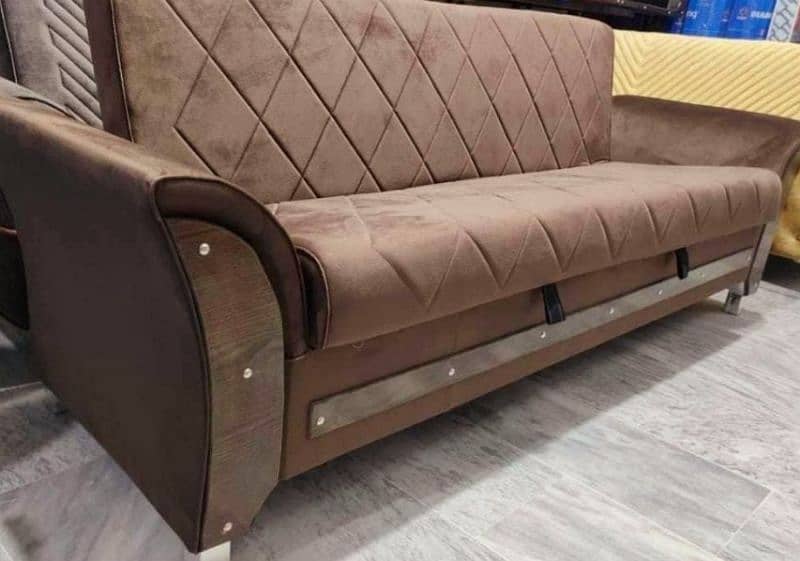 sofa cum bed with storage boxes 0