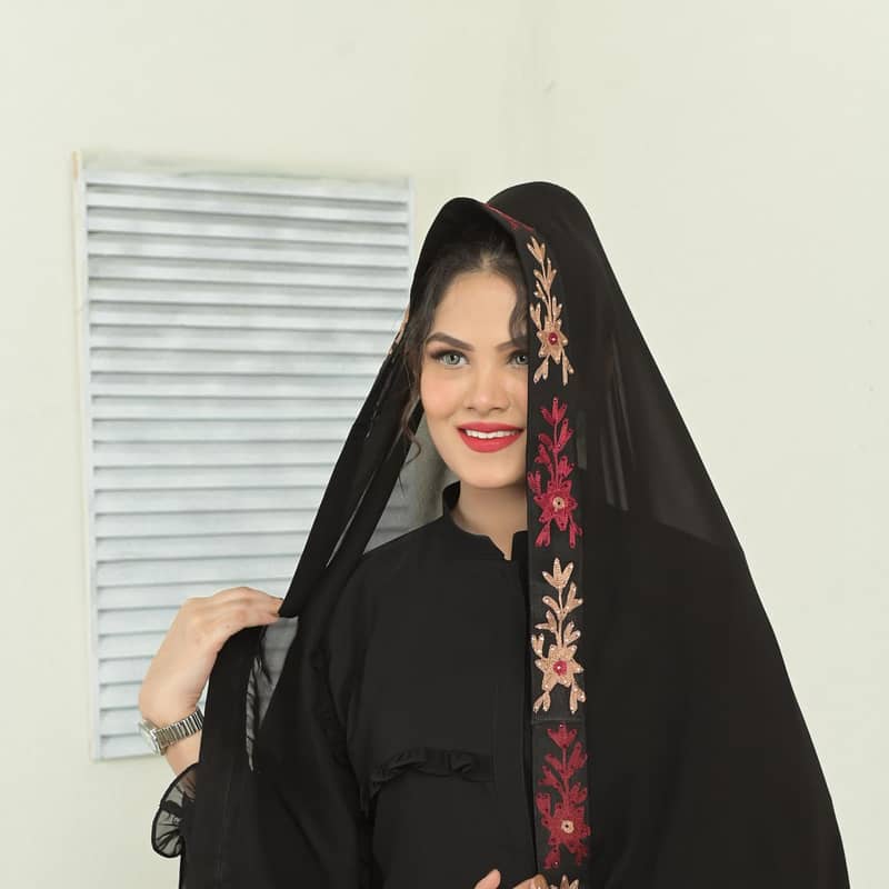 Embroidery Chaddar Irani - Formal Black Color 1