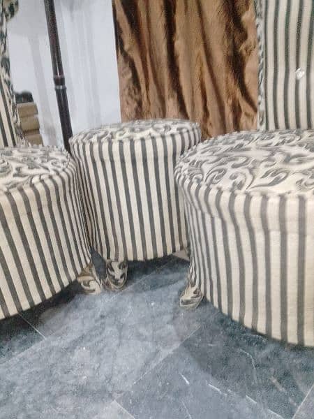 Sofa chairs and stool with lamp 1