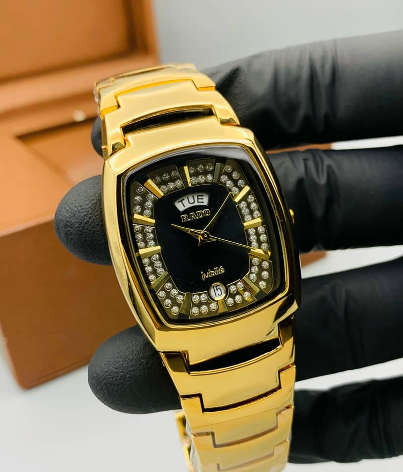 Rado gents watch/ golden colour gents watch for sale 6