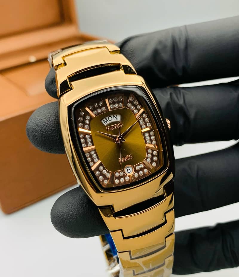 Rado gents watch/ golden colour gents watch for sale 8