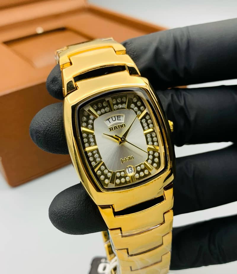 Rado gents watch/ golden colour gents watch for sale 9