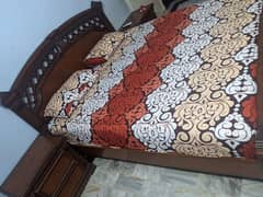 King size Bed 2 draws, Dressing, 3 piece Almirah