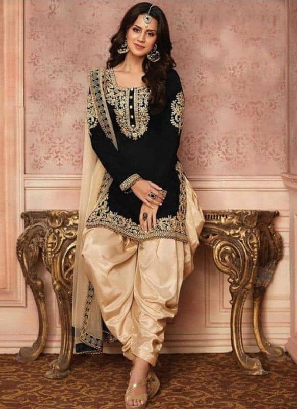 3|pcs|women's|unstitched|Chiffon|Embroidered|suit 2