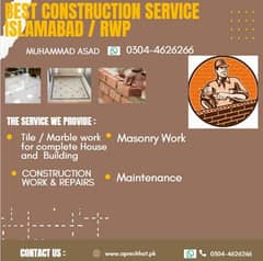 Tile Fixer - Marble - Masonry work - plustar work - Brick Work