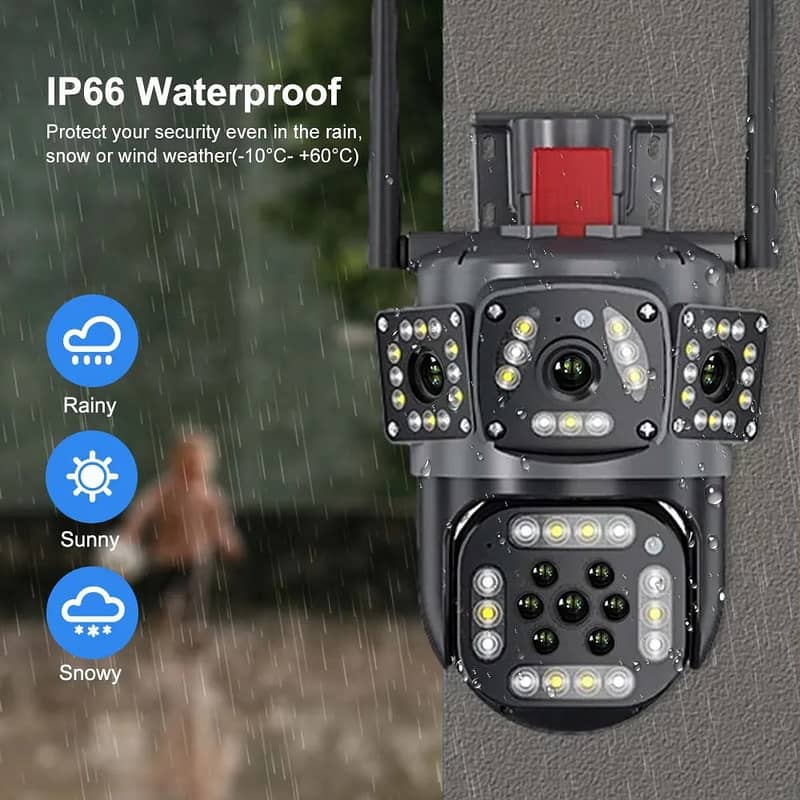 PTZ WIFI OUTDOOR SECURITY 3 CAMERA LENS, 3 SCREEN,WATERPROOF(4+4+4) 9