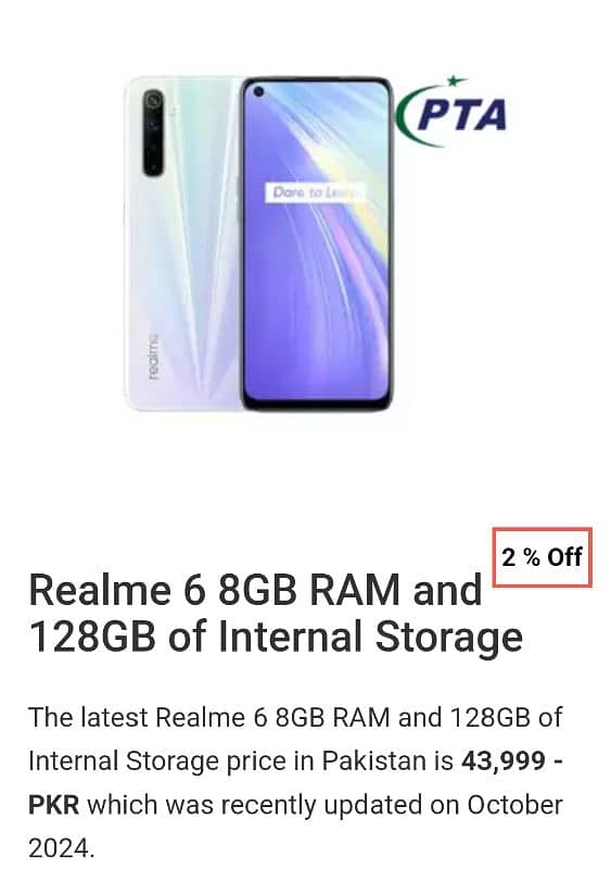 Realme 6 128/8GB Ram with box for sale 5