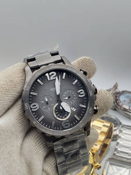 ORIGINAL ARMANI WATCH AND FOSSIL CHRONOGRAPH 4