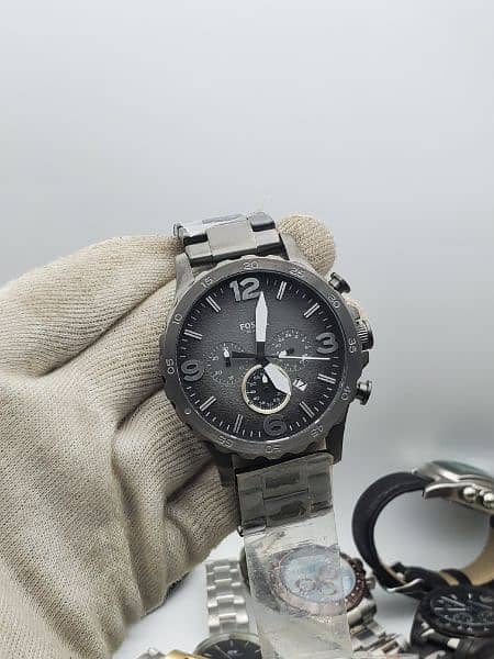 ORIGINAL ARMANI WATCH AND FOSSIL CHRONOGRAPH 7