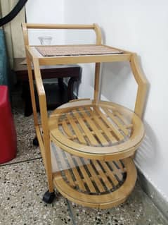 Wooden Tea Trolley with Glass Top in 3 Steps