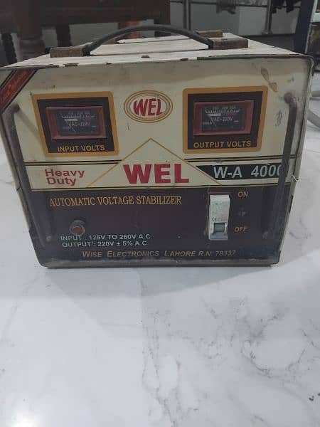 Stabilizer 4000 Watt original Wel company best for fridge and AC 0