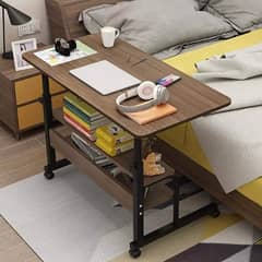 Adjustable height laptop table,study table , with bookshelfs