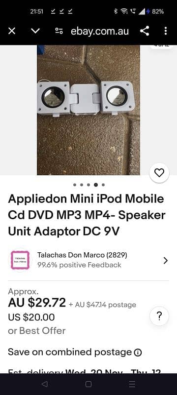 Mini iPod Mobile Cd DVD MP3 MP4- Speaker Unit Adaptor 3