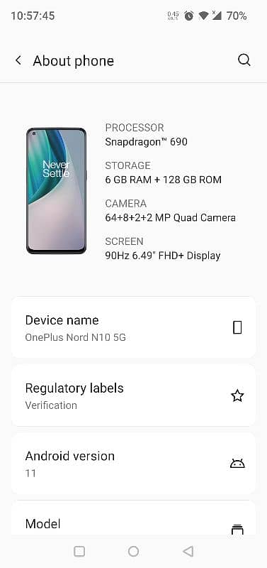 oneplus nord n10 . 0