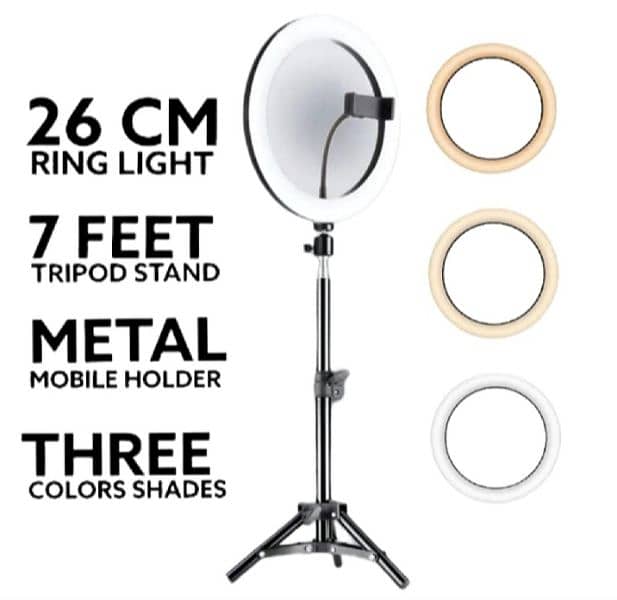 26CM Selfie LED Ring Light 7 Feet Tripod Stand 0