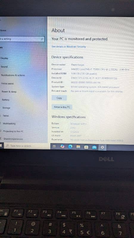 Dell i7 7generation 8/512  10/10 Condition 2