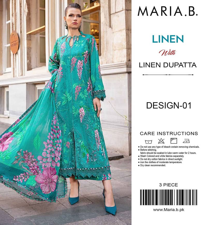 Maria. B Printed Linen 3 Pc Unstitched 2