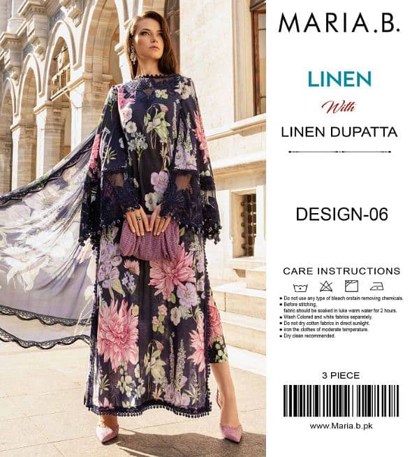 Maria. B Printed Linen 3 Pc Unstitched 12