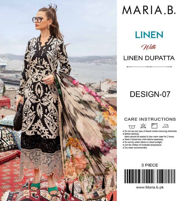 Maria. B Printed Linen 3 Pc Unstitched 14