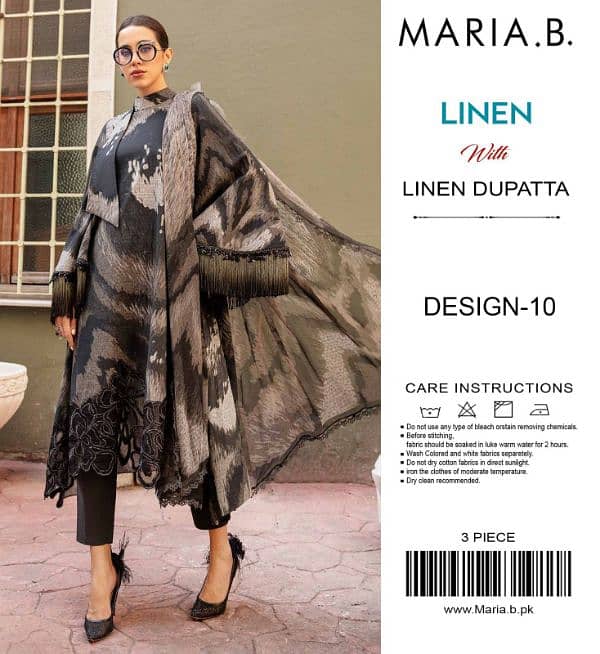 Maria. B Printed Linen 3 Pc Unstitched 16