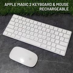 Apple Magic Mouse 2 & Keyboard 2 Wireless Bluetooth Rechargeable White