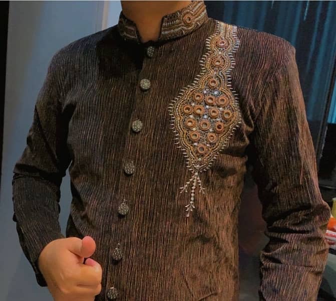 velvet shirwani and khusa almost new 2