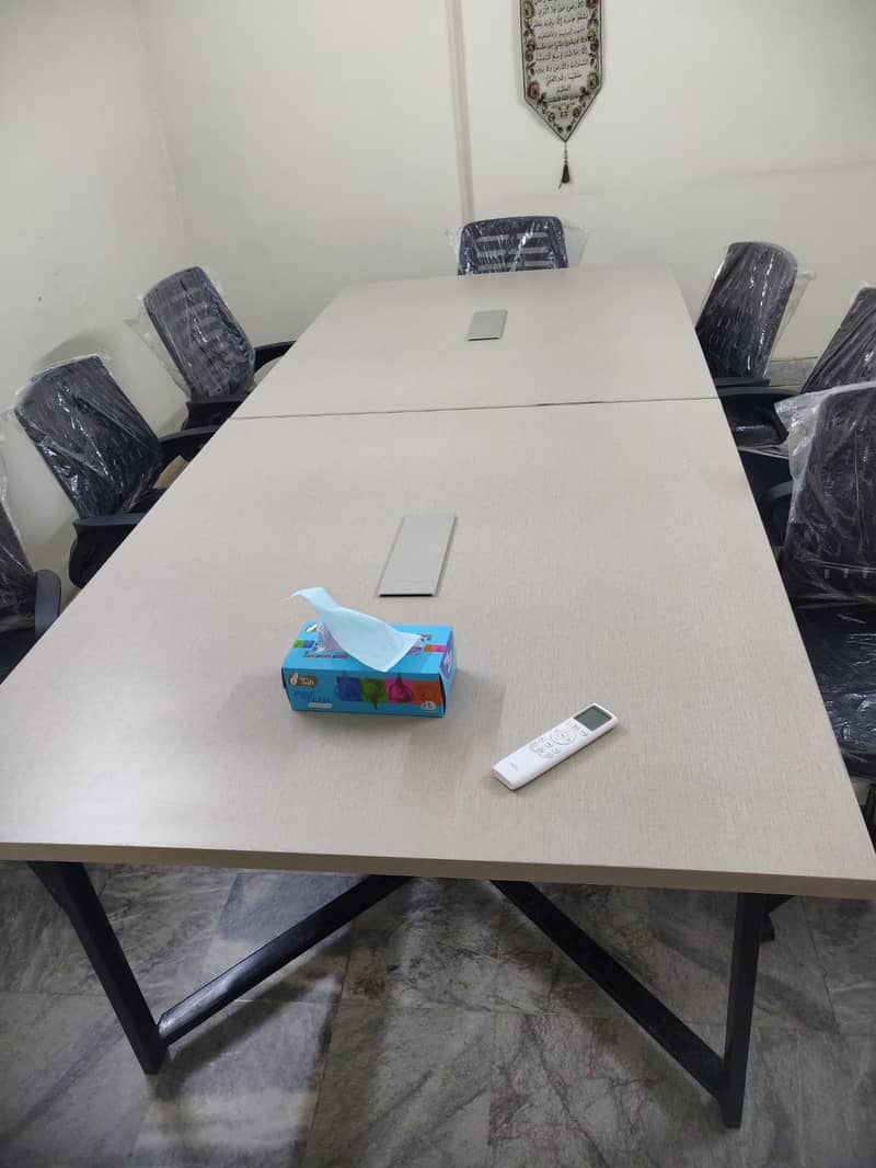 Meeting Room Table and 8 Chairs Untouched Like Brand New 0