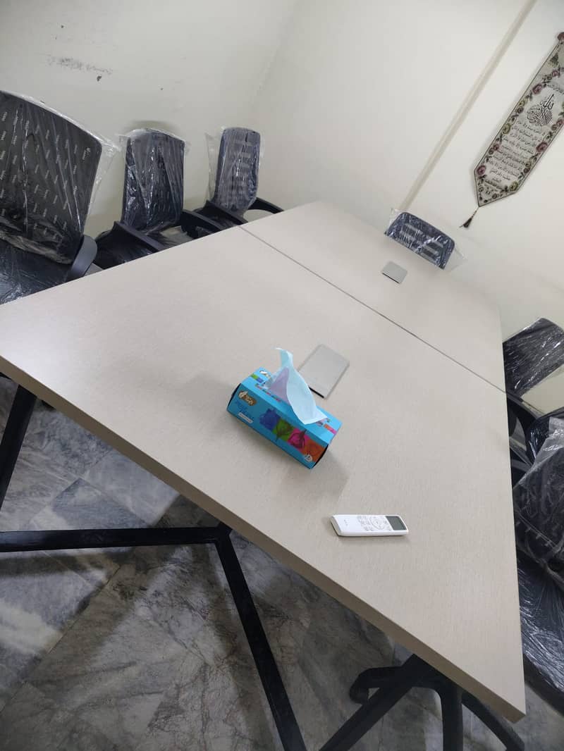 Meeting Room Table and 8 Chairs Untouched Like Brand New 2