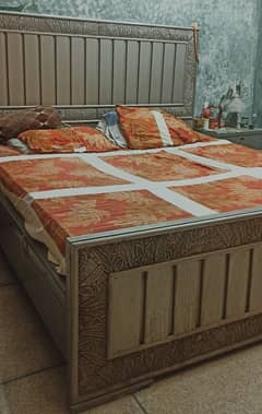 pure solid wood bed with dressing and side tables