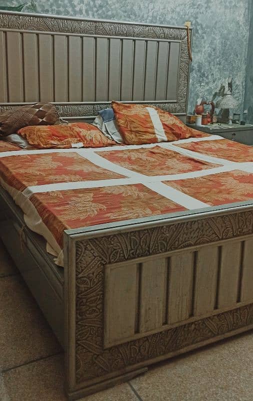 pure solid wood bed with dressing and side tables 0