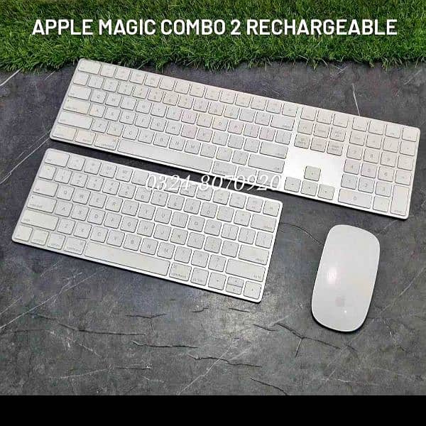 Apple Magic Keyboard & Mouse 1 2 3 Bluetooth Rechargeable Numeric Mini 2