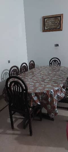 8 Chair Pure Wood Used Dining Table For Sale