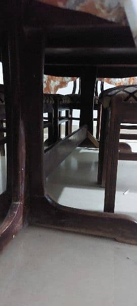 8 Chair Pure Wood Used Dining Table For Sale 4