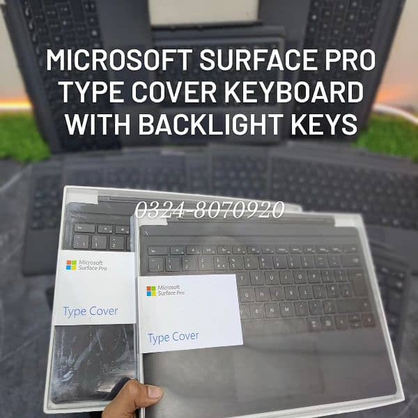 MICROSOFT SURFACE PRO TYPE COVER KEYBOARD WITH BACKLIGHT KEYS 7 6 5 4 1