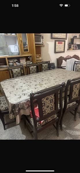 dining table with 8 chairs new poshish | urgent sale 2