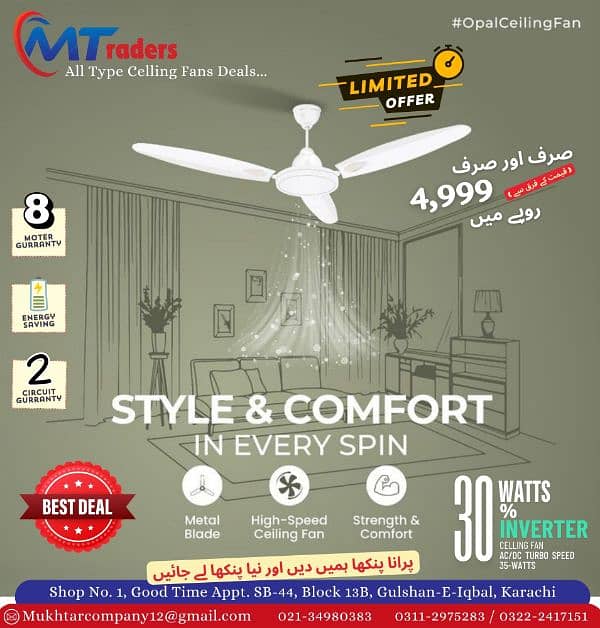 30-Watts Inverter fan only on Specially Discount's  Rates 0