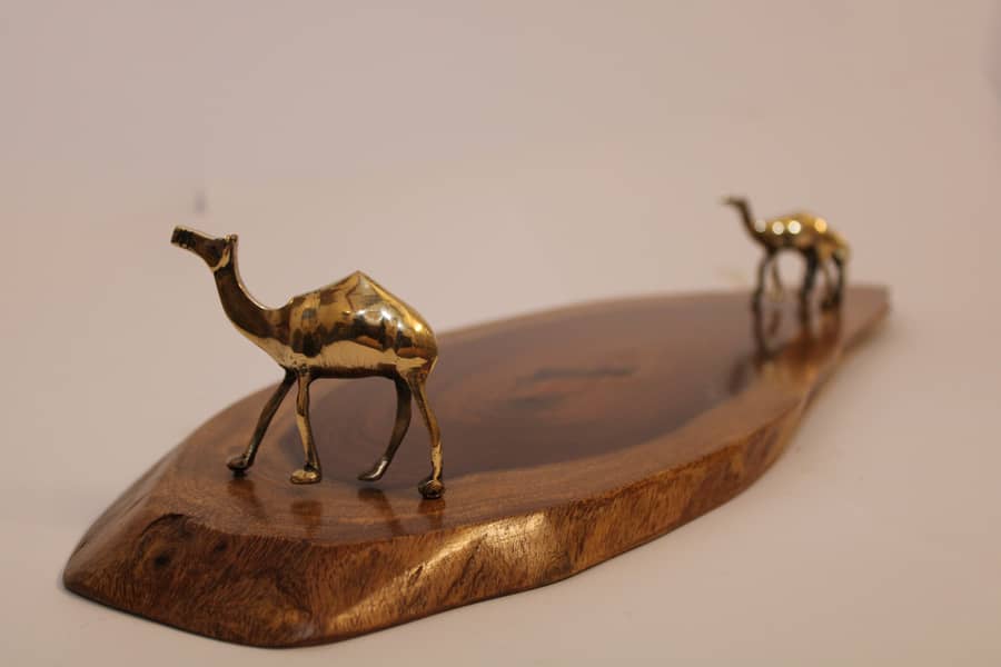 Wooden Tray with Brass Camel Knob/ wooden tray / fancy tray 7