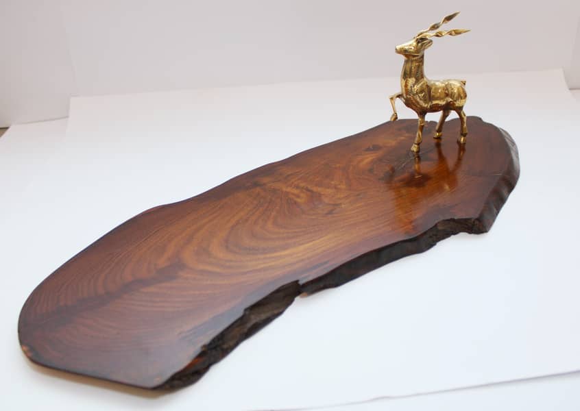 Live Edge Wooden Tray with Brass Horse Knob/ wooden tray/ fancy tray 1