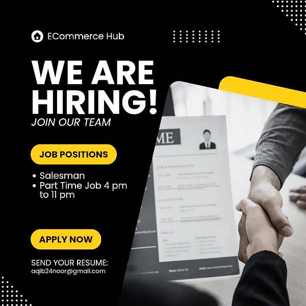 Job Opportunity for Sales man Salary+Commission part time job 0