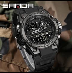 Sanda brand Sports Military Watch Unique Dual Display Design,