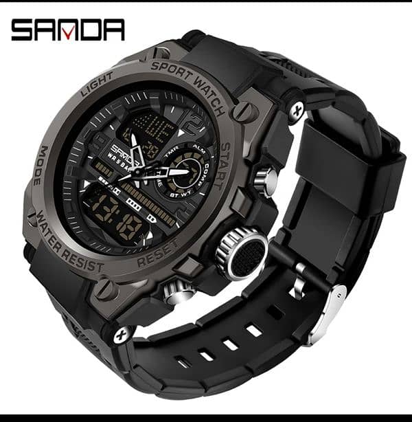 Sanda brand Sports Military Watch Unique Dual Display Design, 1